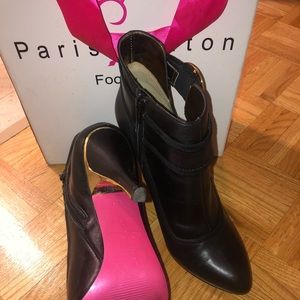 Paris Hilton pink bottom, black booties